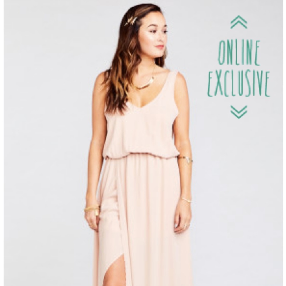 Show me you Mumu Dusty Blush Crisp Kendall Maxi Dr